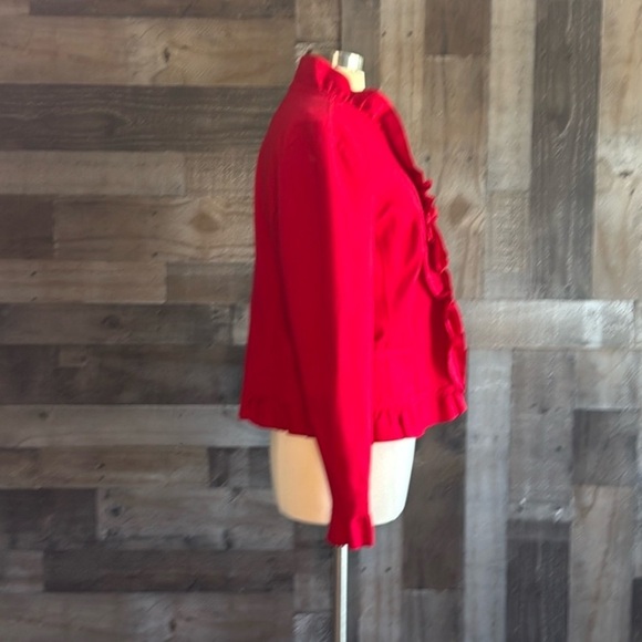 INC International Concepts red blazer jacket large feminine formal holiday party - Picture 9 of 11